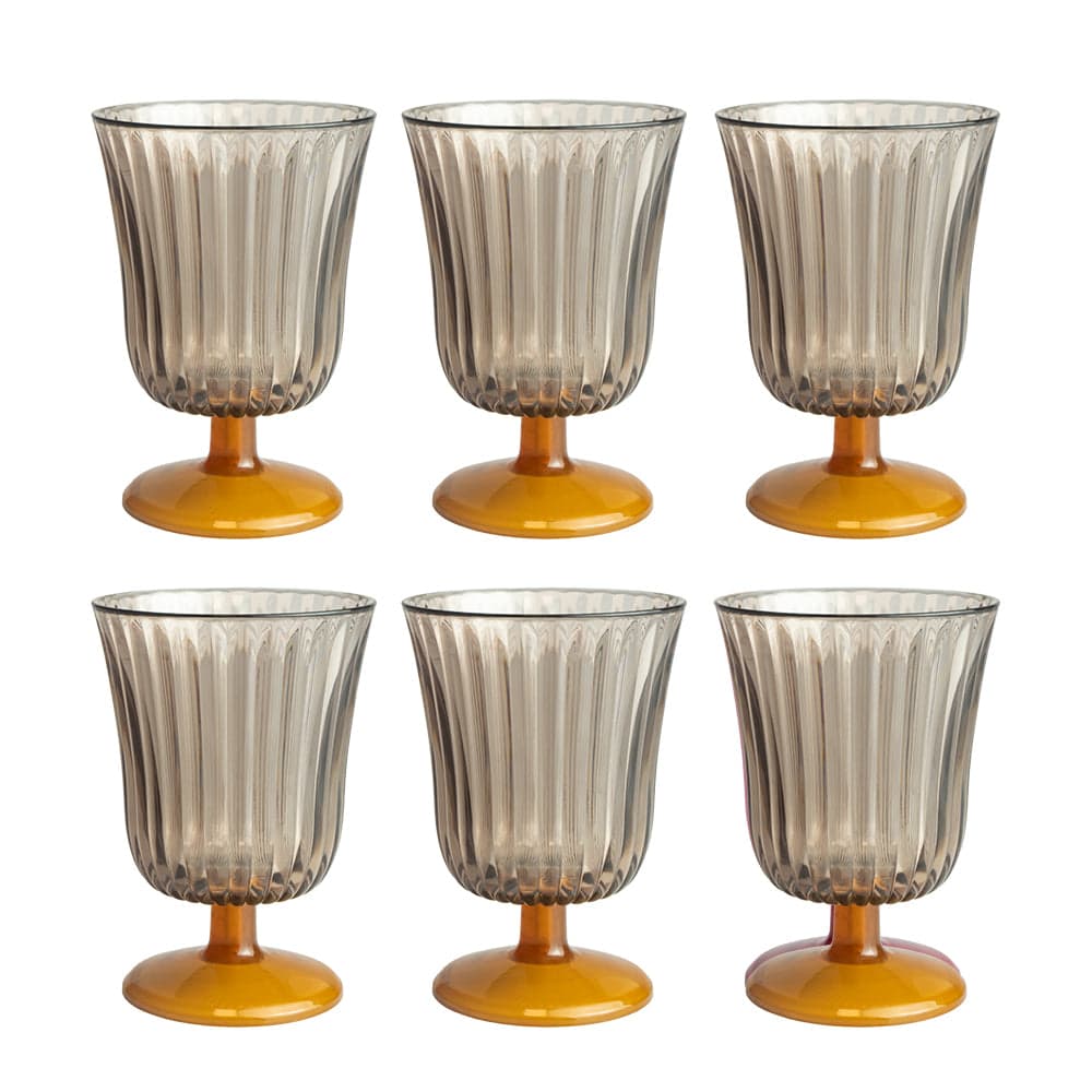SET 6 BICCHIERI GINEVRA AMBRA