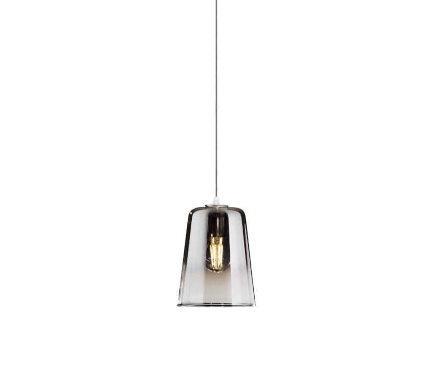 SOSPENSIONE IN VETRO 1164 CROMO D.16CM ROSONE DA ACQUISTARE SEPARATAMENTE 1 LUCE ATTACCO E27 D.16CM