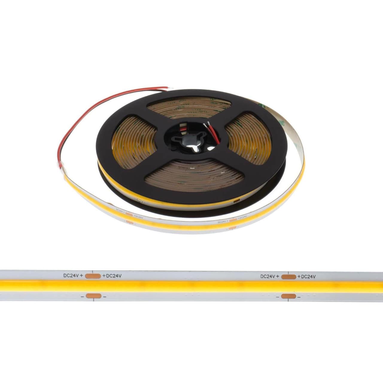 STRIP LED COB 256LED PER MT 24V 10W PER MT 1200LM 3000K IP20 CRI>80 PCB8MM CUT25MM ROTOLO 5M