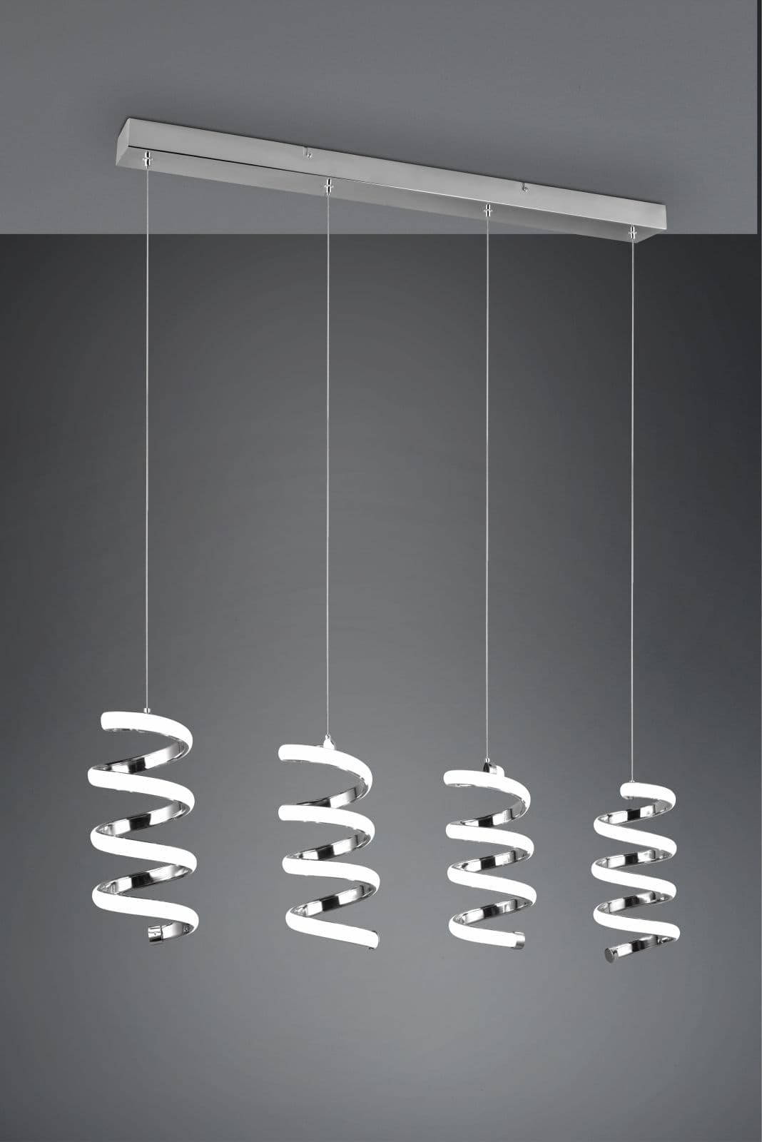 Sospensione LAOLA LED 4 spirali cromate R34184106
