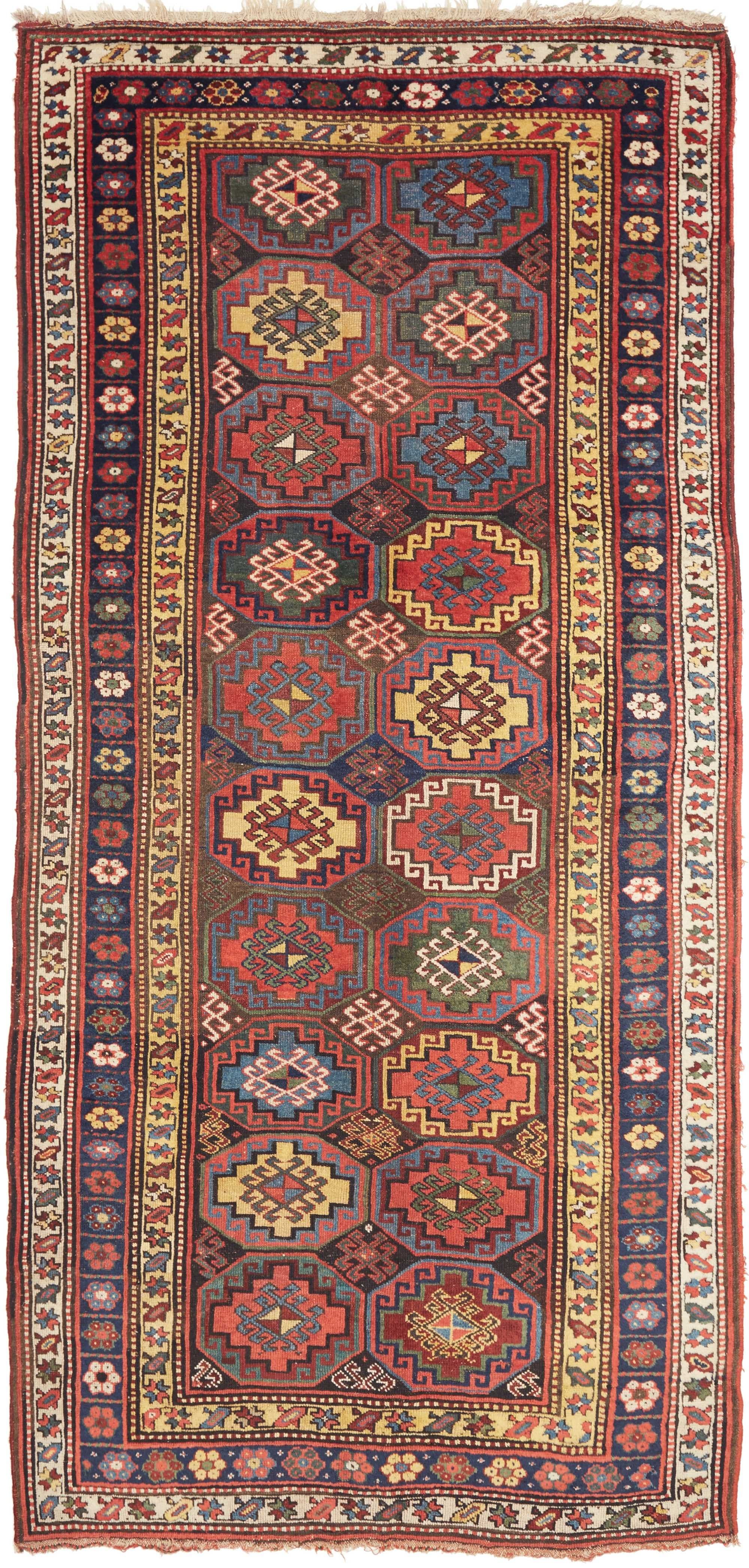 Antico Astratto Rosso Blu 150x322 Cm